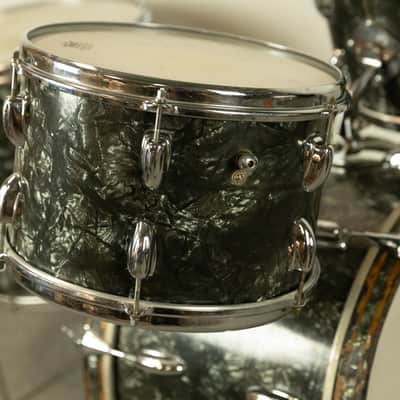 1962 Slingerland Black Diamond Pearl "Double Rail" Drum Set image 14