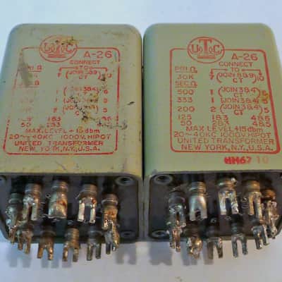Pair of UTC A 26 Transformers For Fairchild 660 and Universal