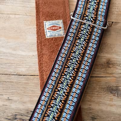 Vintage Blue 60s/70s Hippie Guitar Strap / Handmade in the UK / Case Candy image 4