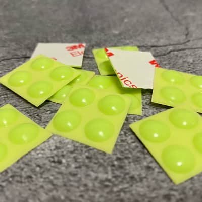 8x Neon Green Rubber Bumper Feet Bottoms Guitar Pedal Fx Effects 3m Adhesive Stick on Sticky Precut image 2