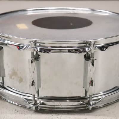 Premier 5.5x14" Ten Lug Chrome Over Steel Snare Drum Vintage 1970's image 6