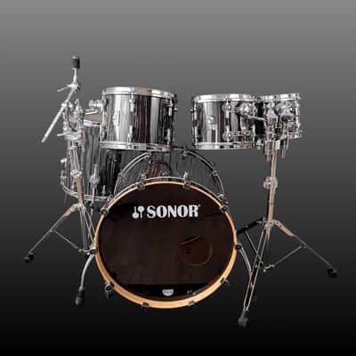Sonor ProLite Ebony White Stripes Drumset 2012-2025 - Ebony White Stripes image 2