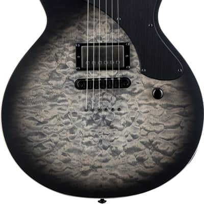 ESP LTD EC-01FT QM Electric Guitar, Ebony Fingerboard, Charcoal Burst image 1