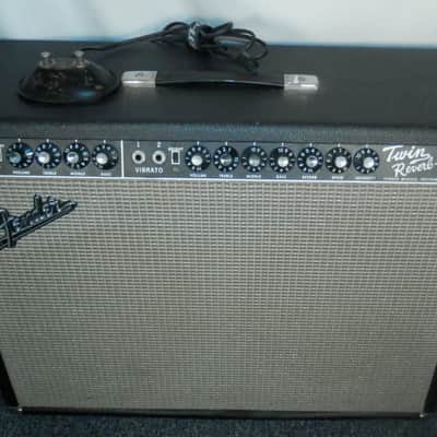 Fender Twin Reverb Amp Black Panel Guitar Tube Combo with cover + footswitch vintage 1966 image 1