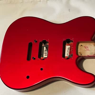 2008 Charvel USA San Dimas 2H Metallic Red Telecaster Style Guitar Body Floyd Ready image 2