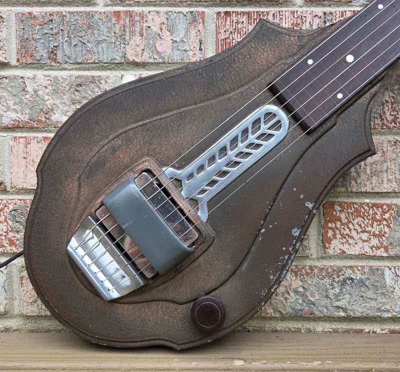 Vintage 1936 Supertone (Harmomy) 2290 "Golden Jubilee" Metal Body Lap Steel Guitar w/ Original Hardshell Case! image 1