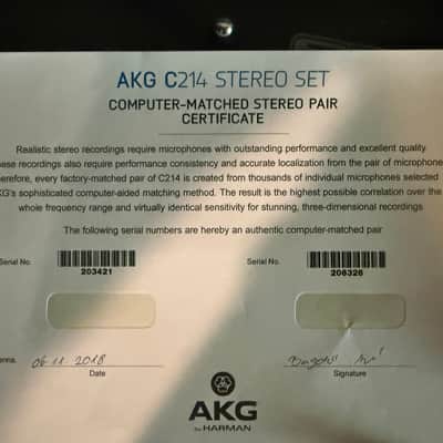 AKG C214 Stereo Matched Pair 2010s - Black image 1