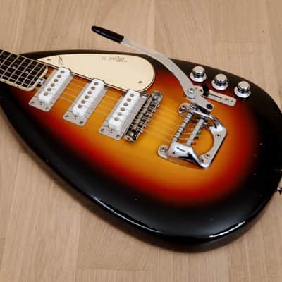 1960s Vox Mark VI Teardrop Vintage Electric Guitar Sunburst w/ Case, Eko image 11