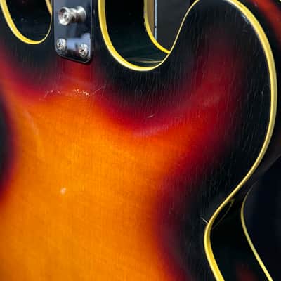 Concord Welson DS2 Hollow Body Electric Guitar 1960s Italy - Sunburst - No Bridge image 11