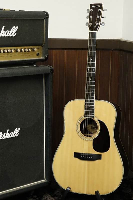 Rare Beautiful condition '80s made Vintage Acoustic Guitar MORRIS W-60 Solid Spruce Top w/Hardcase Made in Japan image 1