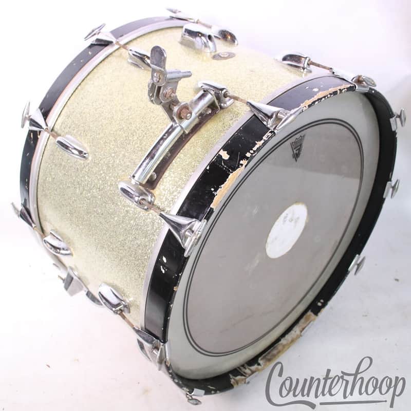 Slingerland 22x14"Silver Sparkle Bass Drum 3Ply Rail Mount Vintage60s Radio King image 1