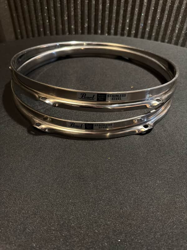 Pearl Stainless Steel 12” 2.3 drum hoops 1990’s - Stainless steel image 1