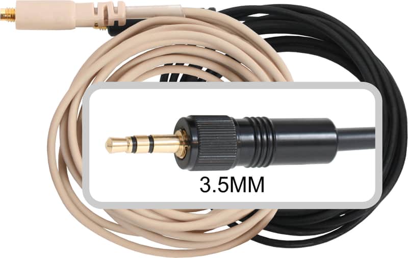 3.5mm Locking Black Wireless Headset Replacement Cable for Sennheiser image 1