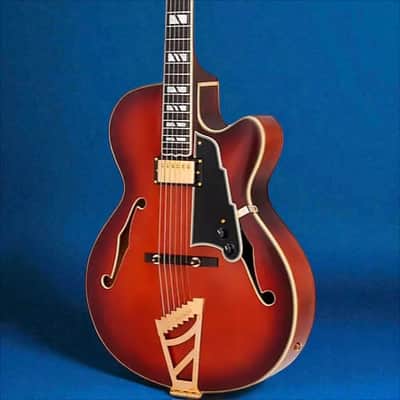 D'Angelico Excel 16 Hollowbody Electric Guitar With Seymour Duncan DA-59 Humbucker Amaretto Burst image 3