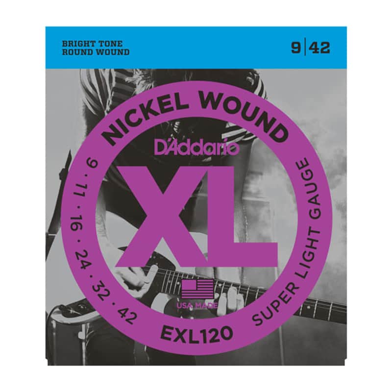 D'Addario EXL120 Nickel Wound Electric Guitar Strings, Super Light, 09-42 image 1