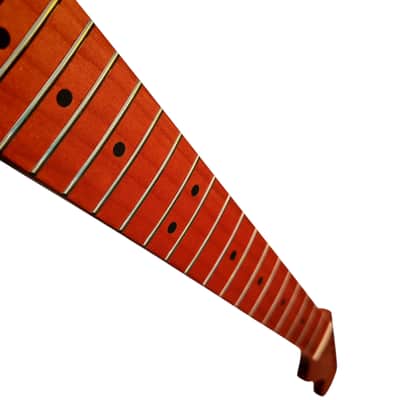 Strat Style neck Roasted flame maple with maple fretboard (Satin) image 6