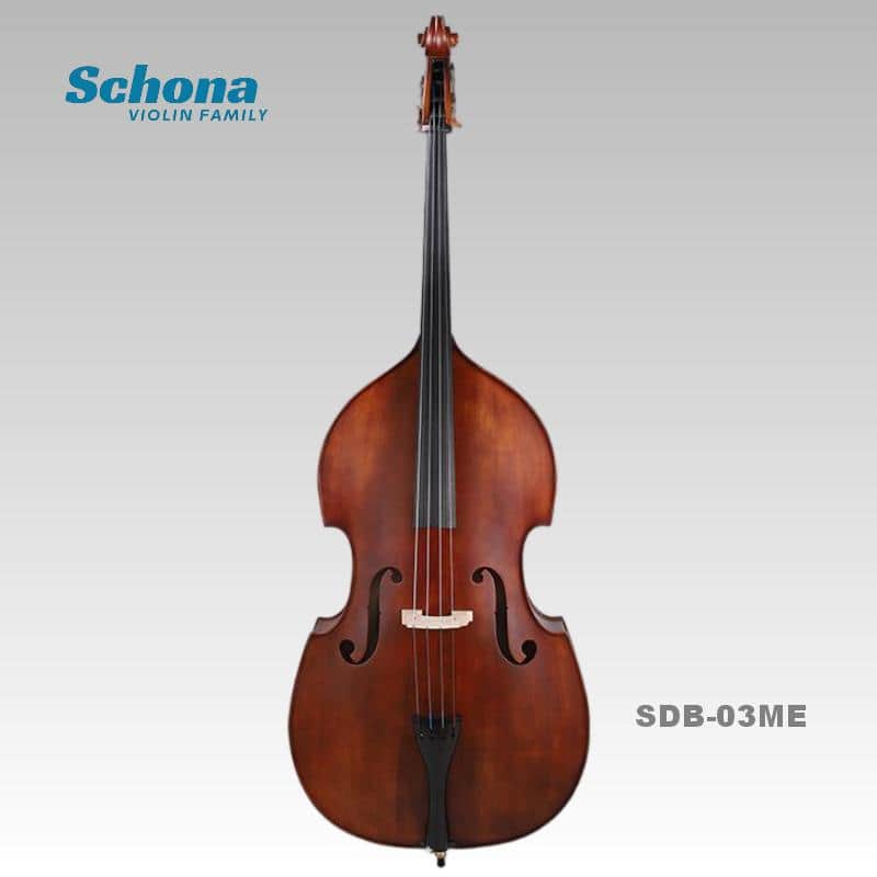 SCHONA SDB-03ME - 4/4 Handmade Solid Wood Double Bass Matte Finish SpruceTop Maple Back Sides Headstock Ebony Fingerboard Professional Contrabass image 1