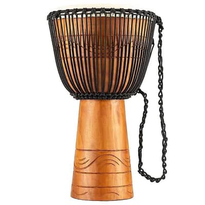 Meinl ADJ2-XL+Bag 13" Original African Style Rope Tuned Brown Wood Djembe w/ Gig Bag image 2