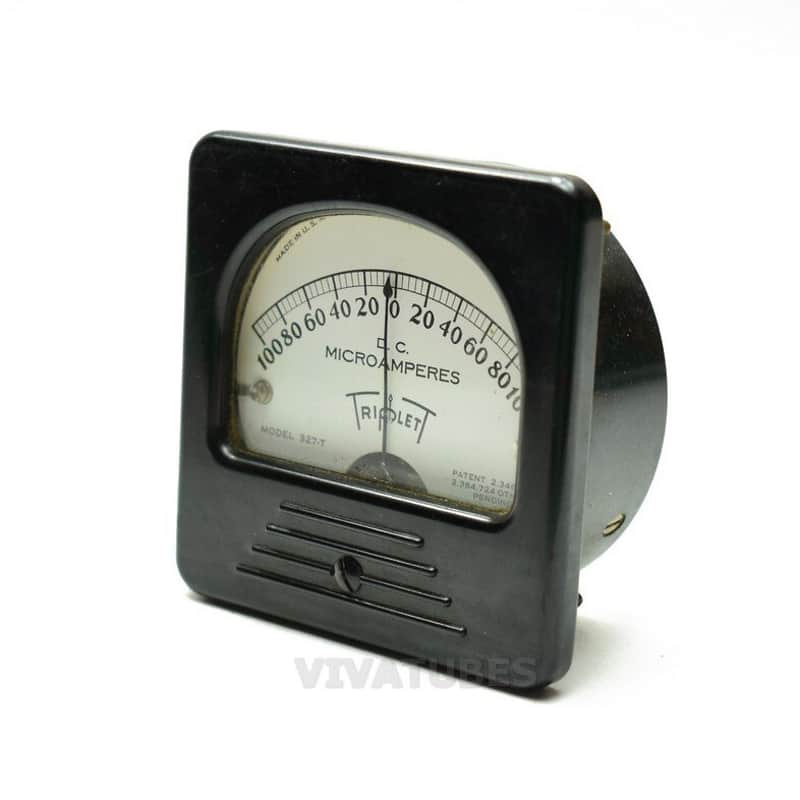 Vintage Triplett DC Panel Meter 100-0-100 uA Microamperes Range 3" Ammeter image 1