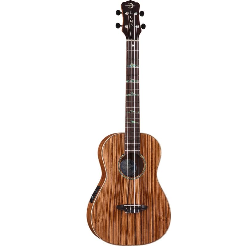 Luna High Tide Baritone Zebrawood Ukulele w/gig bag image 1