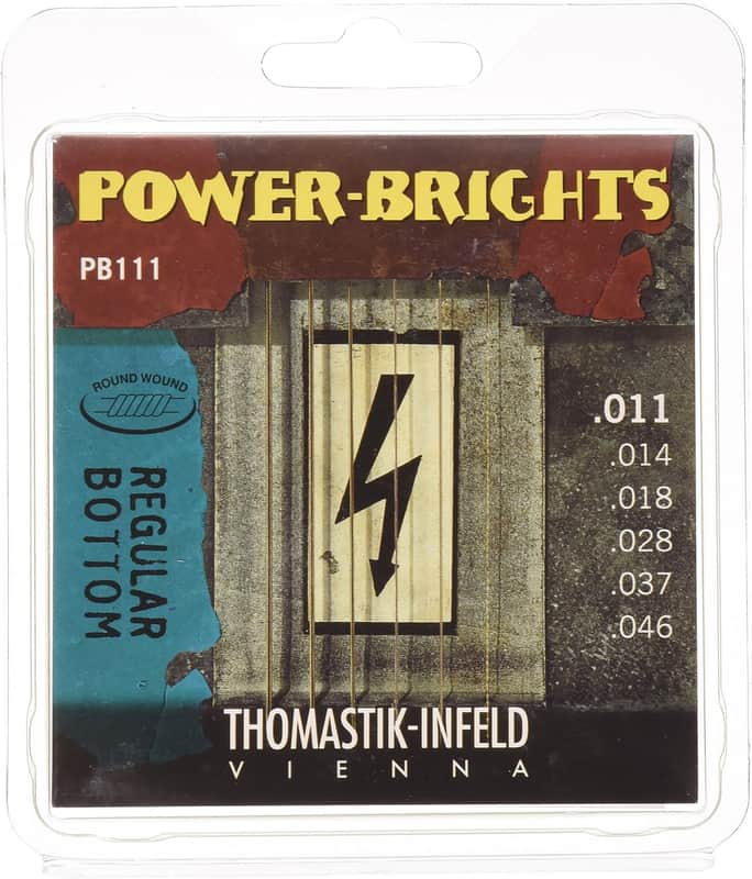 Thomastik-Infeld PB111 Power-Brights Regular Bottom Electric Guitar Strings Medium (.011-.046) image 1
