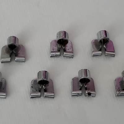 7x Vintage GRETSCH/ ROGERS Rim Clip Claw Collar Hook Round Badge Stop Sign Badge Broadkaster Holiday Dixieland Swivomatic Stage Band image 5