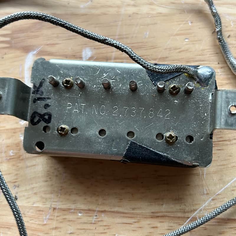 1980s Gibson Tim Shaw Patent Number Embossed Humbucker 8.1k image 1