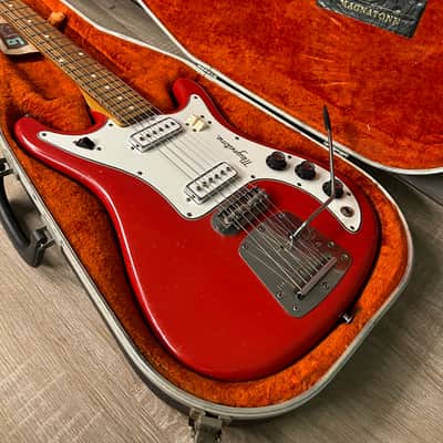 1965 Magnatone Tornado X-15 Red Sparkle Electric Guitar with Hard Case #2687 image 24