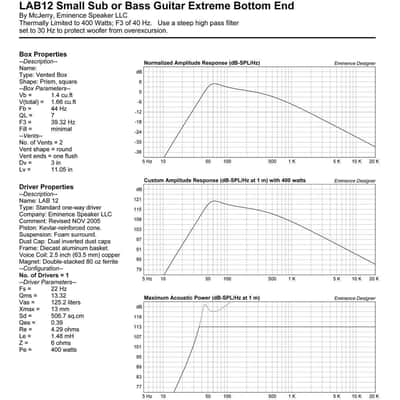 2x Eminence LAB 12 Pro High Power 12" Subwoofer 800 Watts Car Audio Sub. 6-Ohm image 6