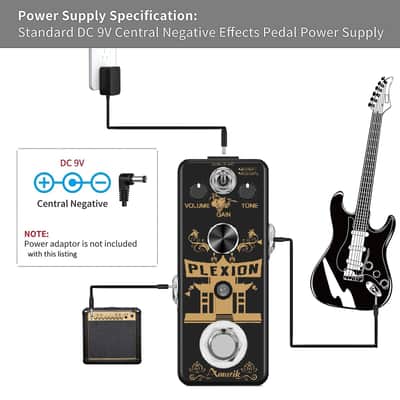 Amuzik Plexion Distortion Pedal for Guitar or Bass with Bright and Normal Mode True Bypass image 7