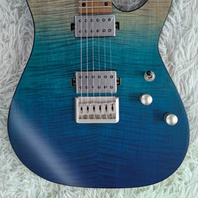 Schecter 3937 C-1 Standard Plus Double Cutaway Electric Guitar, Blue Fade image 3