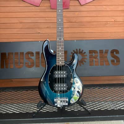 Ernie Ball Music Man StingRay 4 HH with Rosewood Fretboard - Trans Blue image 1