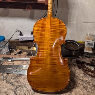 Exceptional Reinhold Schnabl Fiddle Vintage German 4/4 Violin Outfit w/ Braided Carbon Fiber Bow & Composite Case image 13