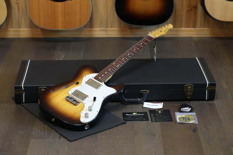 Minty! 2025 Retrosound Americana TL Thinline Semi-Hollow Electric Guitar 2 Tone Sunburst + OHSC image 1