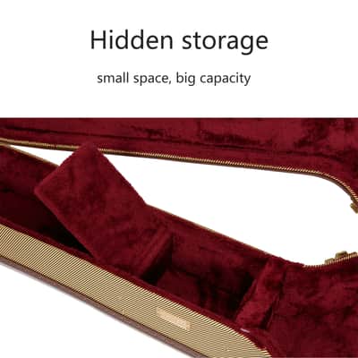 Crossrock Acoustic Bass Guitar Hard Case, Vinyl Leatherette With a Semi-Vintage Look, Tweed image 4