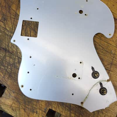 Vintage RARE 1964 Kawai Teisco Guyatone Japan Shiny Gray Electric Guitar Pickguard with 2 500K Pots Luthier Parts image 1