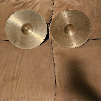 Zildjian 13" A. Zildjian Small Stamp 1957 - 1960 Thin Hats (624 & 753) image 6