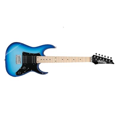 Ibanez GRGM 6-String Solid Body Electric Guitar, Right-Handed, Blue Burst Finish, Mini Size, 24 Frets image 9