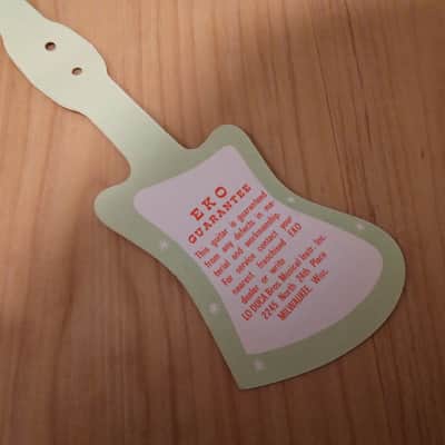 Vintage NOS 1960's Eko Guitar Price Hang Tag! Rare, Original Case Candy, Paperwork! image 3