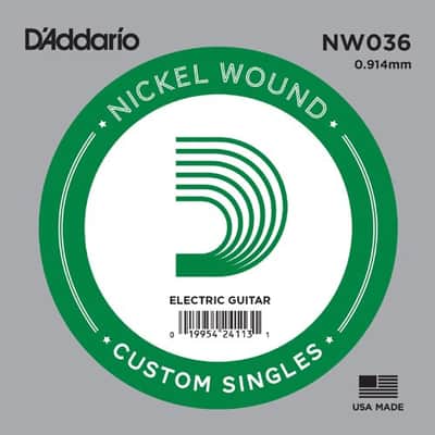 D'Addario NW036 Nickel Wound Electric Guitar Single String .036 image 2
