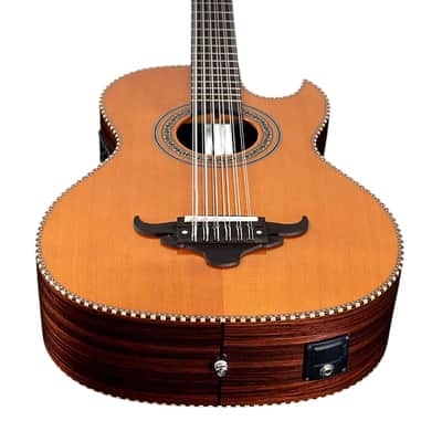 Oscar Schmidt OH52SE Solid Cedar Top 12-String Acoustic-Electric Bajo Sexto w/Deluxe Padded Gig Bag image 4