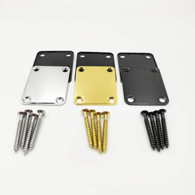 Guitar Neck Plate, 4 Holes NeckPlate Compatible for Electric Tele & Strat Guitar & Bass with Screws(Goldren) image 4