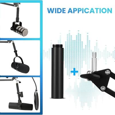 Mic Stand Extension, 5/8" Female to 5/8" Male Microphone Extension Tube for Desk Stands(3.15 in) 2Pcs image 3