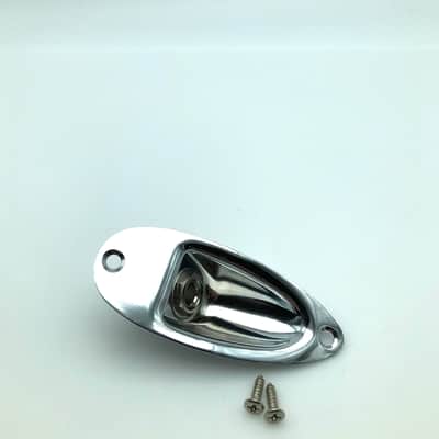 Stratocaster Style Jack Ferrule w/Jack Chrome image 1