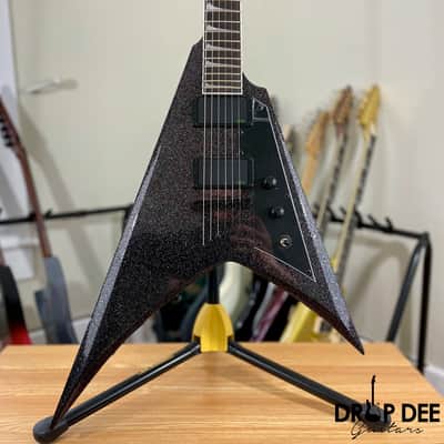 ESP LTD Kirk Hammett Signature KH-V Electric Guitar w/ Case - Black Sparkle image 1
