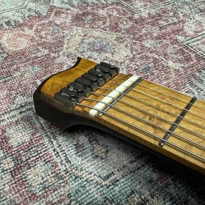 Headless Multiscale 7 String Electric Guitar in Trans Green Burst w/Deluxe GigBag image 15