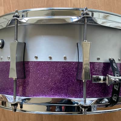 Pork Pie 6.5x14 Aluminum/Ash Hybrid snare drum - Purple Sparkle image 3