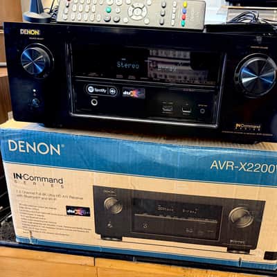 Denon AVR-X2200W 7.2 Ch 4K Ultra HD BT Atmos Receiver Remote Mic Antennas Box; Tested image 1