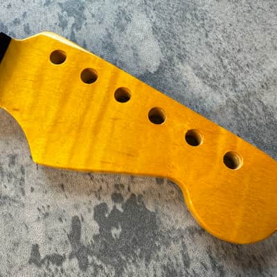 BMC Guitar Neck Strat® Stratocaster® 21 Fret Amber Flame Maple With Rosewood Fingerboard Rounded Fret Ends 9.5 Radius  SFMRA21 #4 image 2