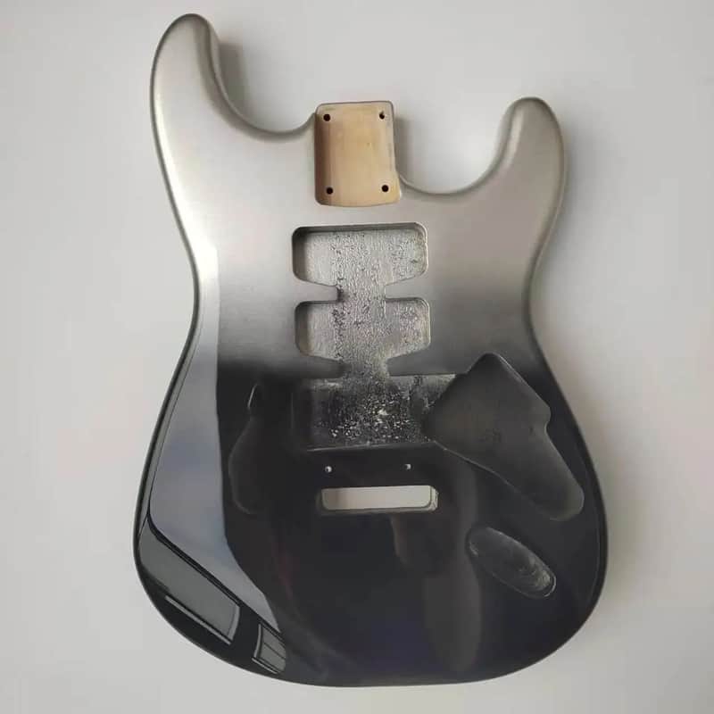 Silver Black 2 Piece Alder Guitar Body image 1